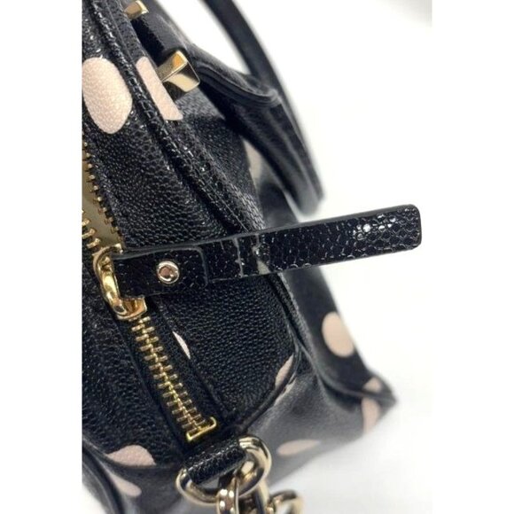 Kate Spade New York Black & Light Pink Polka Dot Leather Crossbody Handbag - Picture 6 of 7